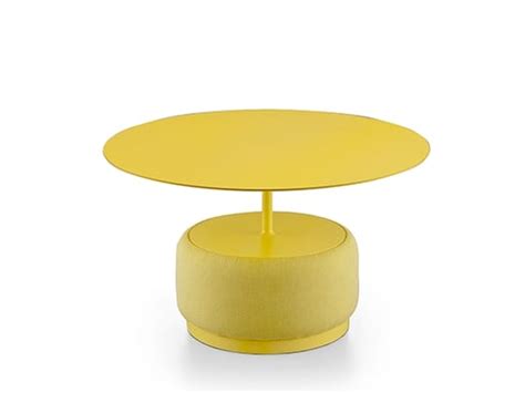 43/5000 Low round coffee table in steel and fabric BLOOM H40 By Midj design STUDIO PASTINA