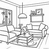 Cozy Living Room Interior Coloring Page 6931 5513 sketch template