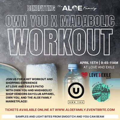 Own You x Madabolic workout benefitting The Aloe Family - The Aloe Family