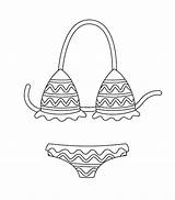 Bikini Coloring Page sketch template