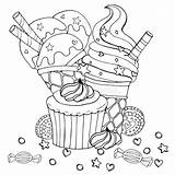 Desserts Bakery Coloring Sheet Pages sketch template