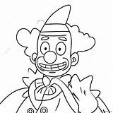 Funny Krusty The Clown Coloring Page 52584 41619 sketch template