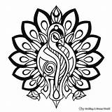 Abstract Peacock Coloring Pages  Free & Printable sketch template