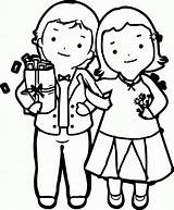 Coloring Page Boy And Girl  Home sketch template