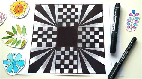 How to Draw Easy Op Art Tunnel Optical Illusion Art - Drawing Ideas Whe...