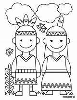 Thanksgiving Indian Coloring Pages sketch template