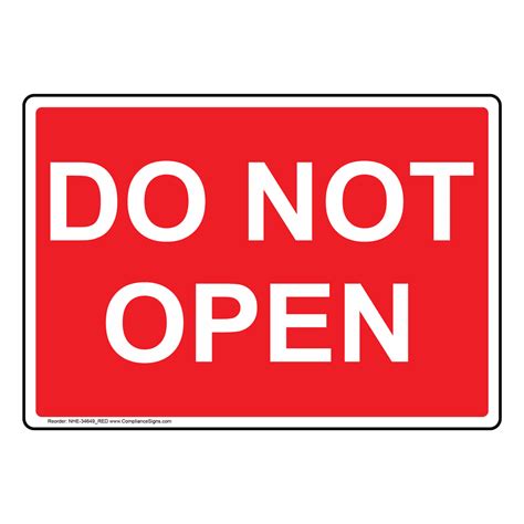 Do Not Open Sign NHE-34649_RED