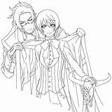 Black Butler Chibi Coloring Pages Sketch Page sketch template