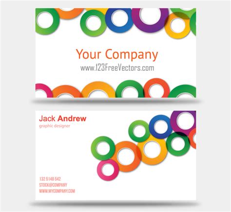 Colorful Business Card Vector Templates by 123freevectors on DeviantArt
