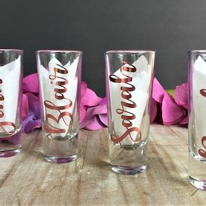 Personalized Shot Glasses, Bachelorette Party, Custom Shot Glasses, Bridal Party Gift, Birthday ...