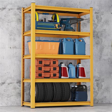 Gadroad 5 Tier Shelving Heavy Duty Storage Shelves Adjustable Garage Utility Shelf Rack Metal ...