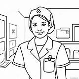 Nurse In Scrubs Coloring Page 21692 17147 sketch template