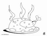 Cooked Chicken Coloring Page sketch template