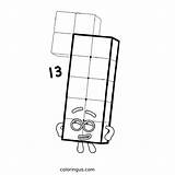 Numberblocks 13 Coloring Page Free Printable PDF sketch template