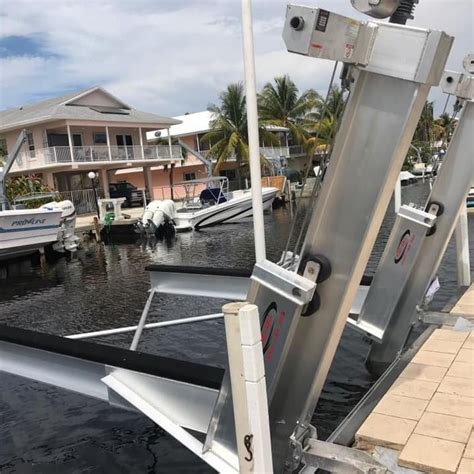 Elevator Boat Lift in Key Largo. Installed by Hurricane Boat Lifts South - Largo Marine Supply ...