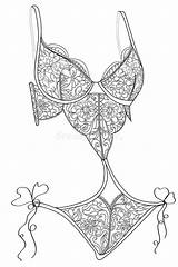 Lingerie Coloring Pages sketch template