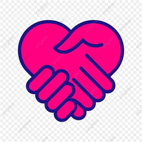 Hand Shake Logo Vector Hd PNG Images, Pink Heart Hand Shake Logo Icon, Heart, Pink Heart, Heart ...