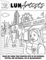 Coney Island Boardwalk  Detailed coloring Pages Coloring sketch template