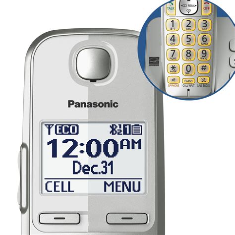 Panasonic Link2Cell Cordless Phone System with 4 Handsets, Digital ...