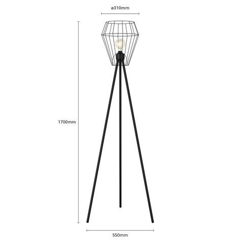 Envostar Yahel floor lamp, metal, black | Lights.co.uk