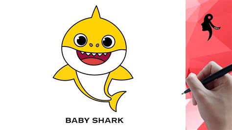 HOW TO DRAW BABY SHARK EASY - YouTube