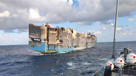 Felicity Ace: Burnt-out cargo ship carrying thousands of luxury cars sinks - CNN Video