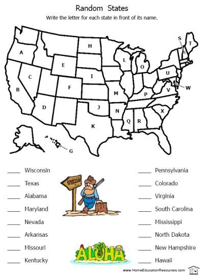 Free Printable 50 States Worksheets 2nd Grade