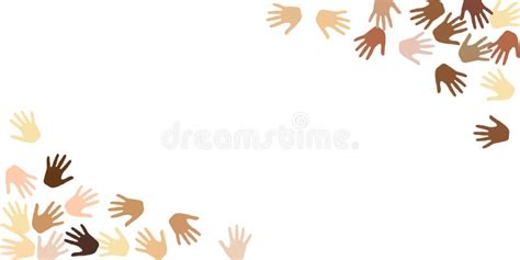 Hands Border Corners, Palms Frame Isolated on White Vector Background Design Stock Vector ...