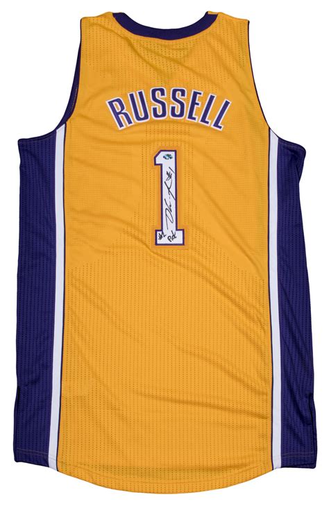 Lot Detail - D'Angelo Russell Signed Los Angeles Lakers Home Jersey ...