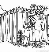 Sukkot Sukkah Coloring Pages  XColoringscom sketch template
