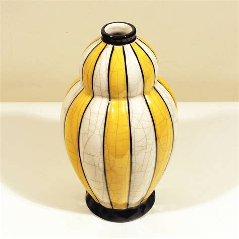 1930s Charles Catteau, Boch Keramis - Two Art Deco vases, ceramic ...