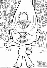 Trolls World Tour Coloring Pages Branch sketch template