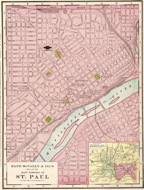 1915 Antique ST PAUL Map of St Paul Minnesota Vintage Gallery | Etsy