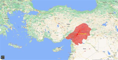 2023 Kahramanmaras Turkey 7.5 Magnitude Earthquake Map - WorldMap1.com Blog