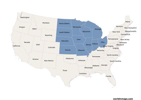 Midwest (Midwestern United States) - World in maps