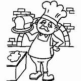 Baker With Bread Coloring Sheet sketch template