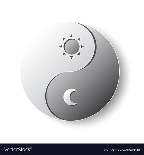 Yin-yang taoism symbol paper cutting art Vector Image