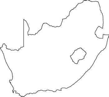 South Africa Country Map - Black White Solid Outline Maps JPG SVG PNG PDF EPS AI