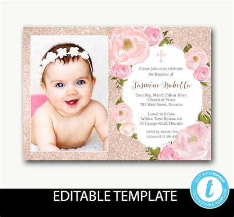 Christening Invite Wording Template | TUTORE.ORG - Master of Documents