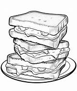 Sandwich Coloring Pages sketch template
