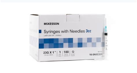 McKesson Syringe with Hypodermic Needle 3 mL 23 Gauge