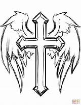 Cross With Wings Coloring Pages Sketch Coloring Page sketch template