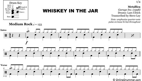 Whiskey in the Jar - Metallica - Drum Sheet Music | OnlineDrummer.com