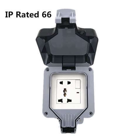 IP66 Waterproof Outdoor Wall Power Socket 10A EU/UK/US/AU Standard Universal 5 Hole Switched ...