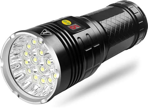 Semlos 12000 Lumen Flashlight, Super Bright Led Flashlight, Rechargeable Type-C 18xLEDs 4 Modes ...