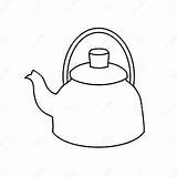 Kettle Coloring Page For Kids Or Toddler Stock Image  Of sketch template