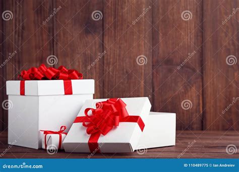 Gift boxes with ribbon stock image. Image of happy, festive - 110489775