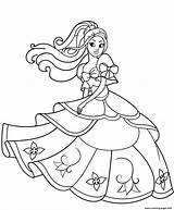 Dancing Barbie Princess Coloring Page Printable sketch template