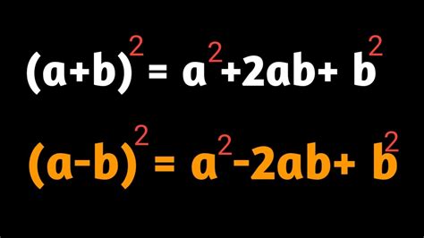 Formula Of Algebra || (a+b)^2= a^2+2ab+b^2 || (a-b)^2=a^2-2ab+b^2 || By Rk - YouTube