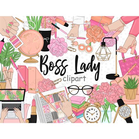 Boss Lady Clip Art | Girl Boss Illustration Bundle - Inspire Uplift